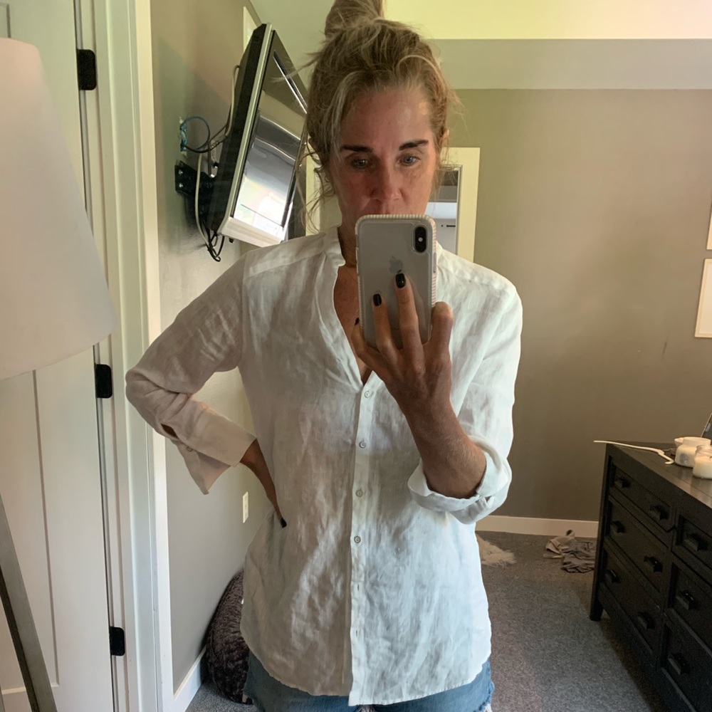 Zara linen blouse white S
